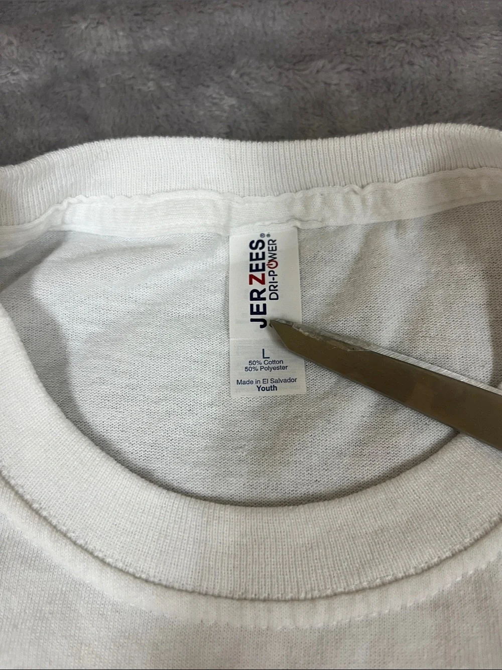 Jerzees White Tee with Green 